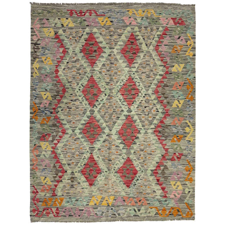 Handmade Multi Kilim Geometric 4x7 ft