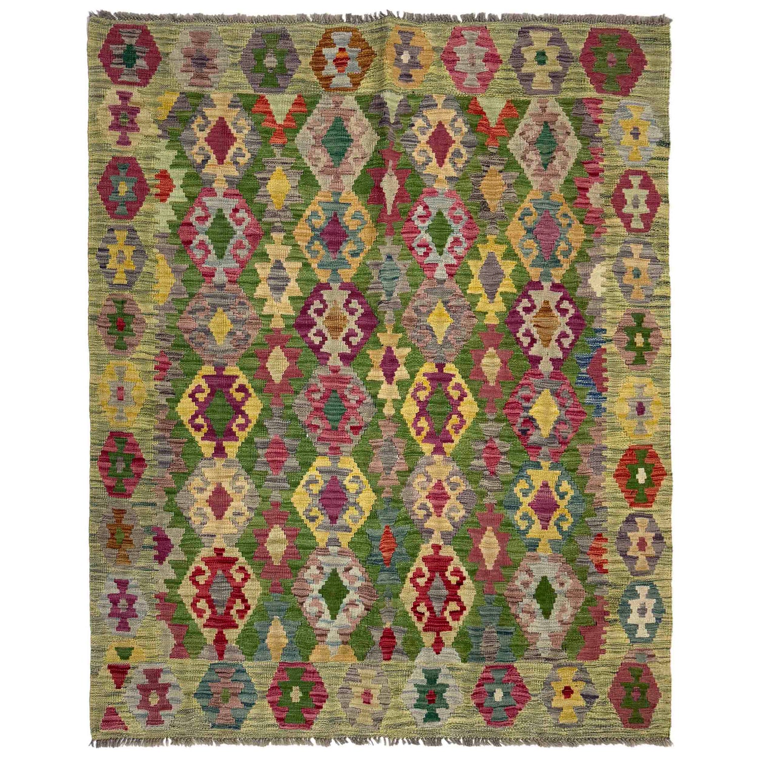 Handmade Multi Kilim Geometric 4x7 ft