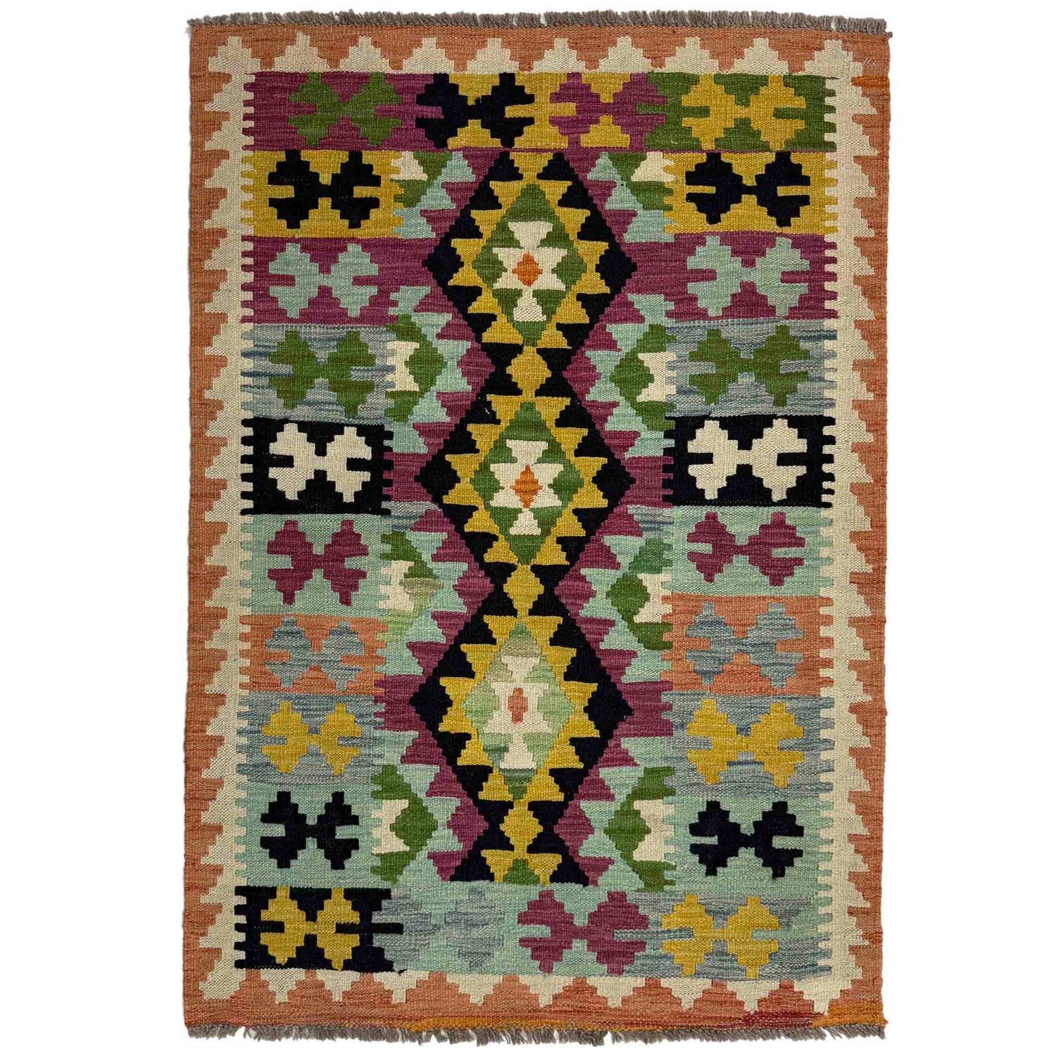 Handmade Multi Kilim Geometric 3x5 ft