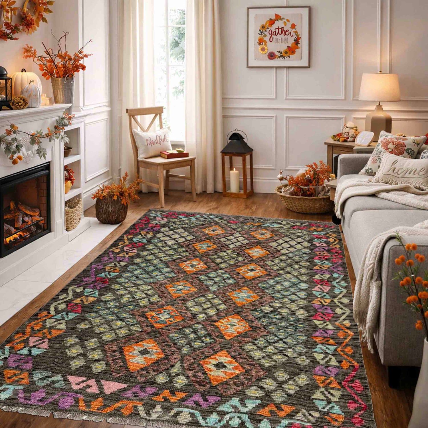 Handmade Multi Kilim Geometric 4x6 ft