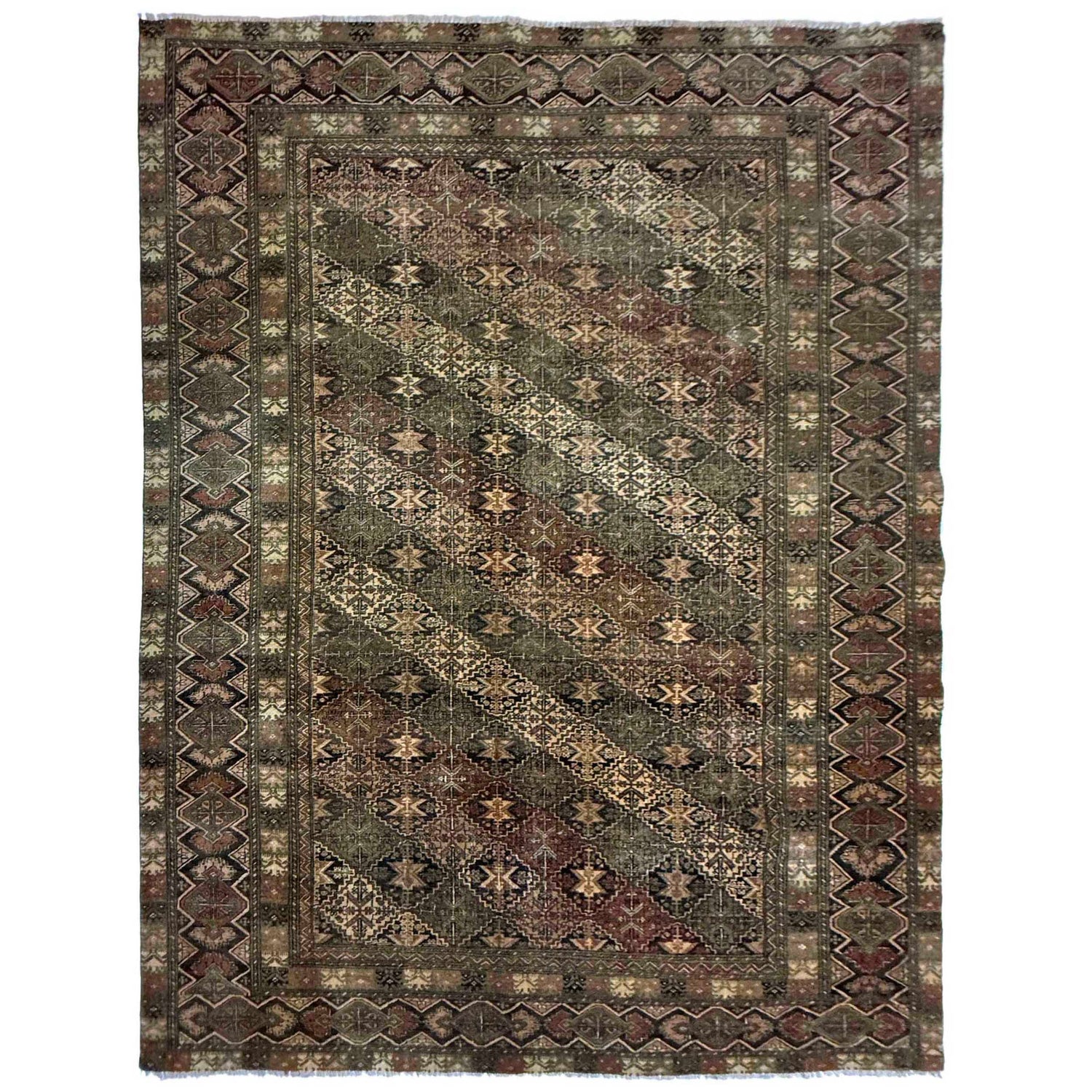 Kashan Area Rug Handmade Multi Medallion 9x12 ft