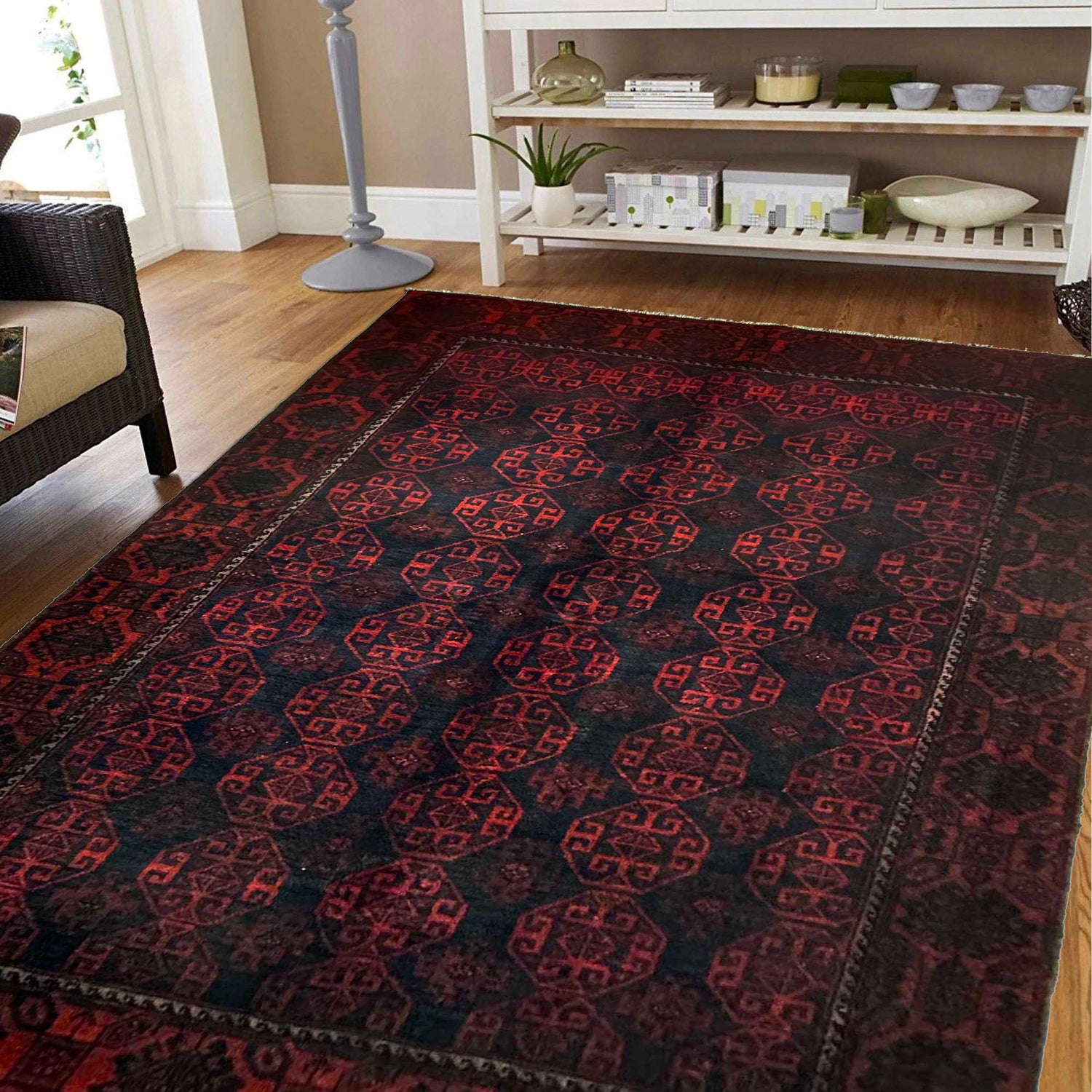 Kashan Area Rug Handmade Multi Medallion 5x8 ft