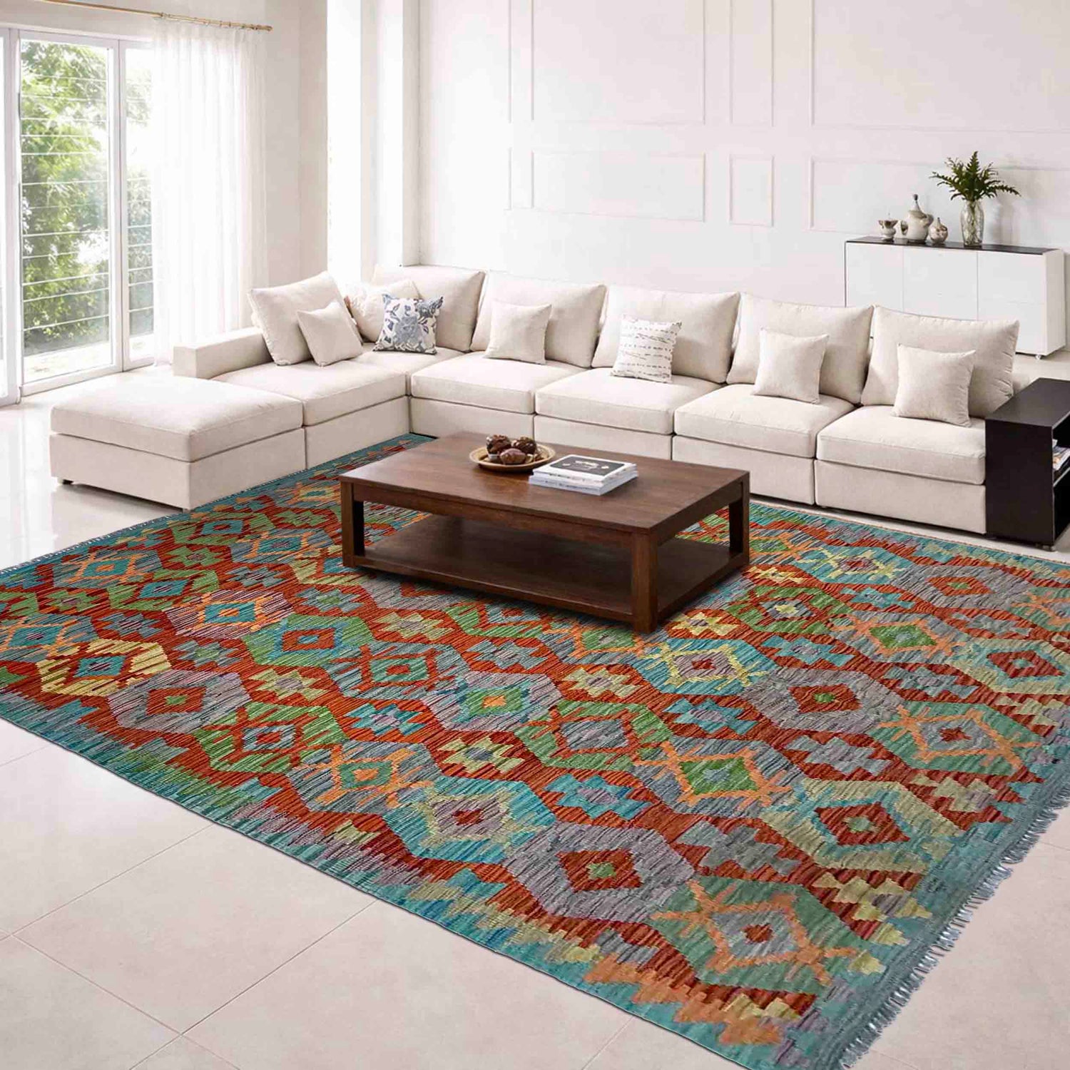 Handmade Multi Kilim Geometric 5x8 ft