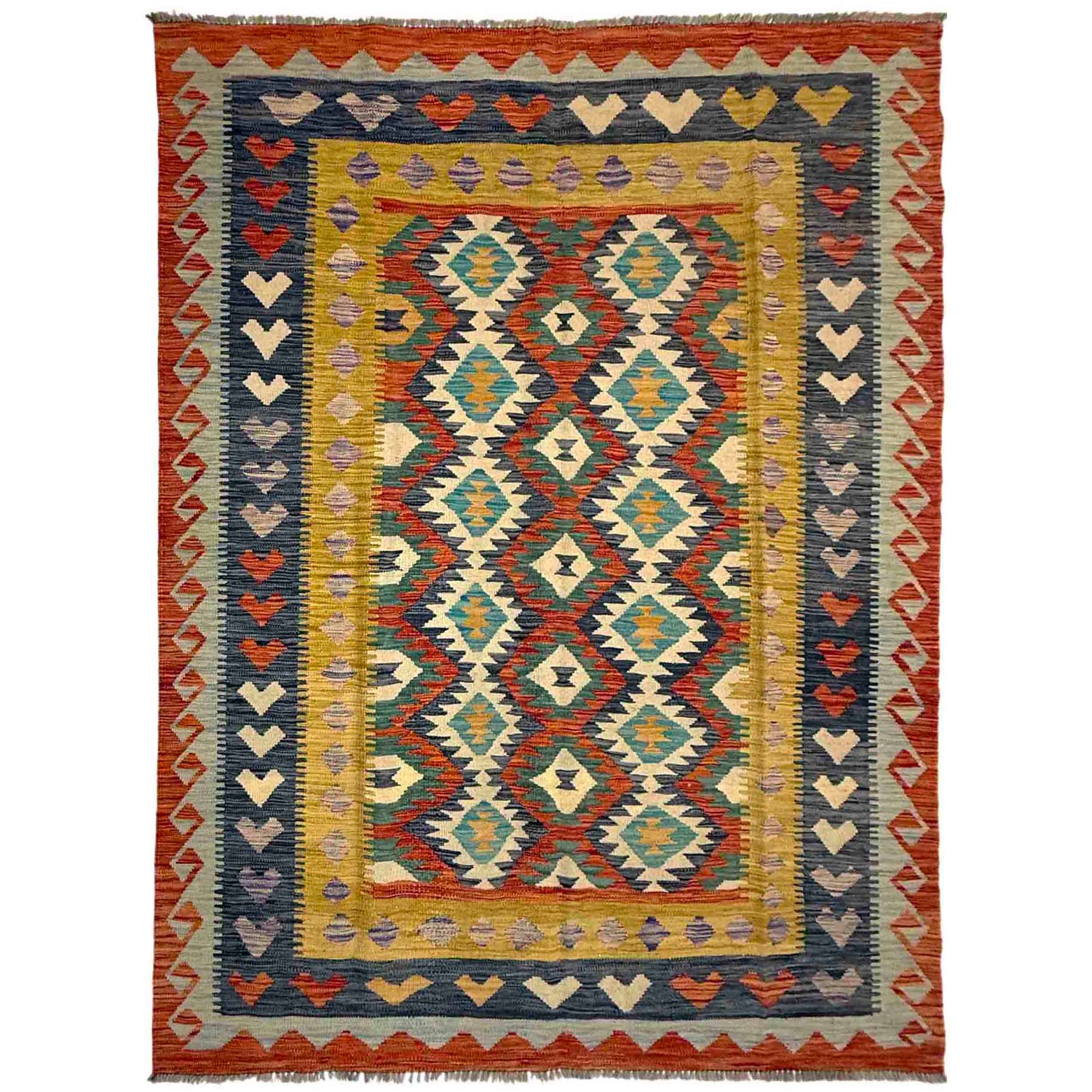 Handmade Multi Kilim Geometric 5x8 ft