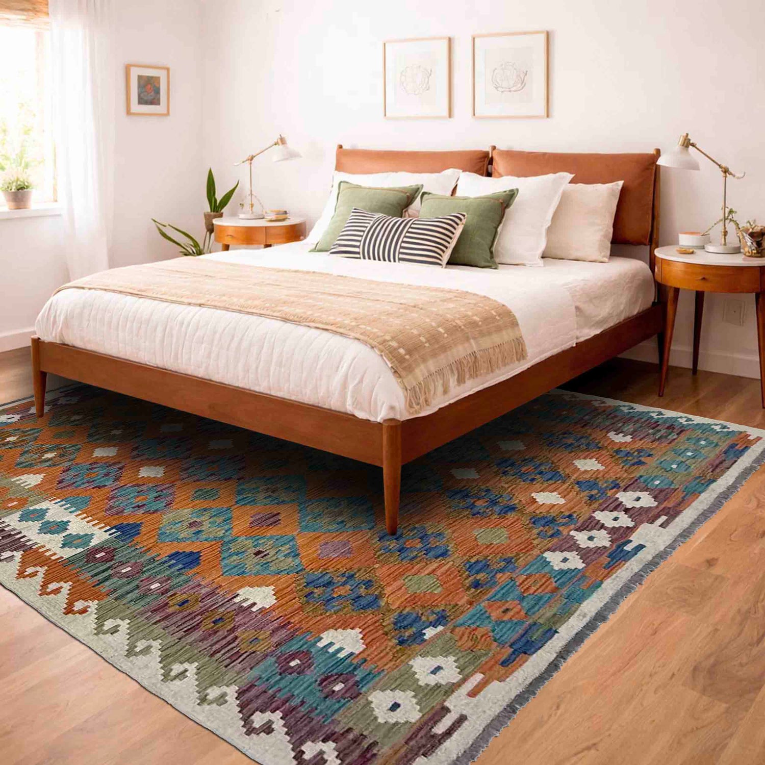 Handmade Multi Kilim Geometric 5x8 ft