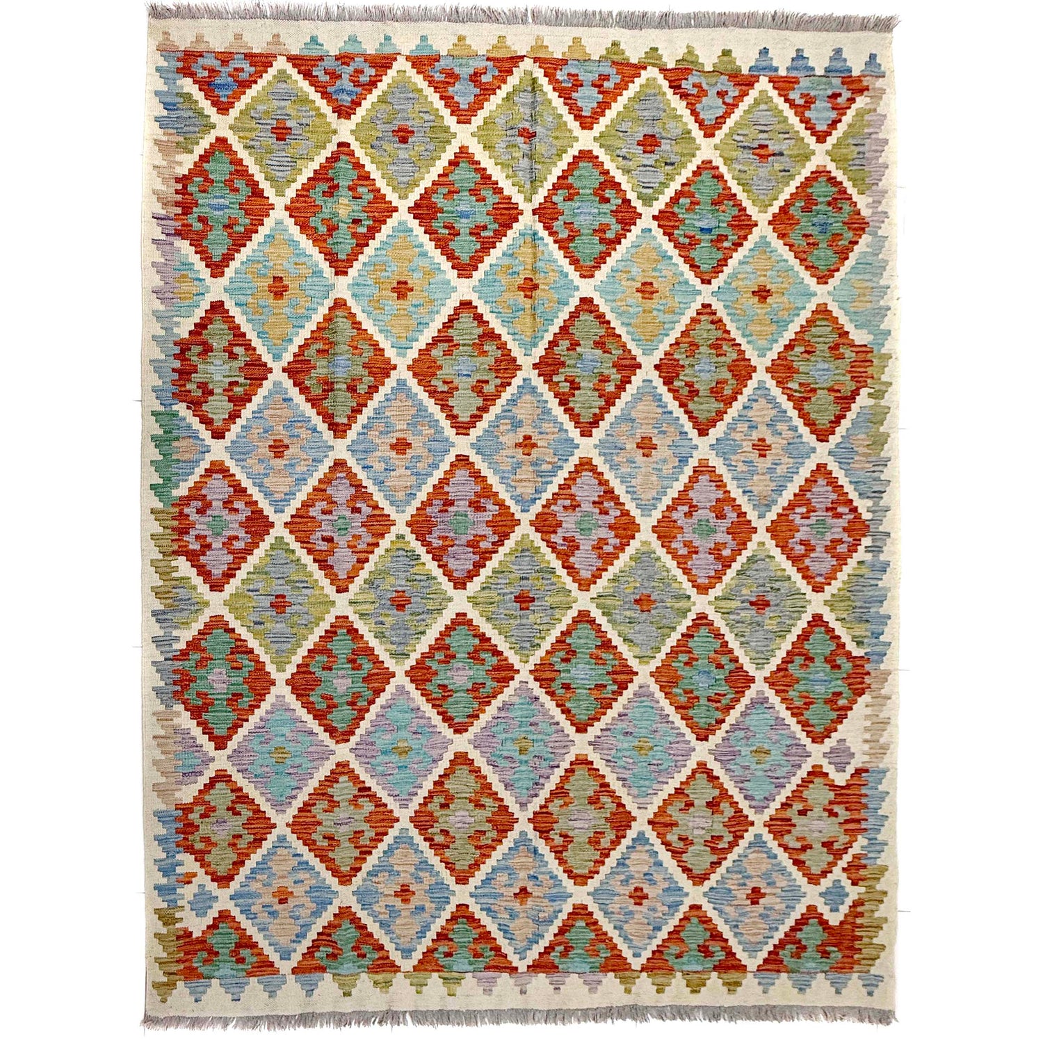 Handmade Multi Kilim Geometric 5x8 ft