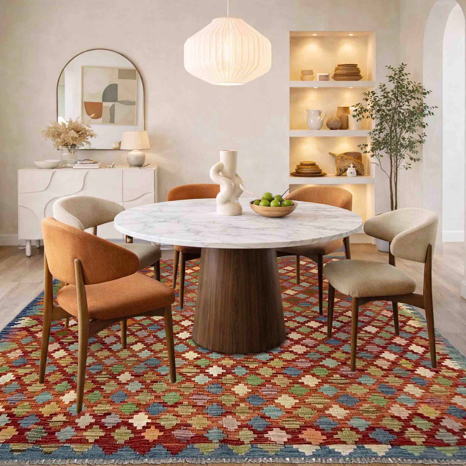Handmade Multi Kilim Geometric 5x8 ft