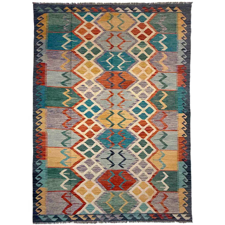 Handmade Multi Kilim Geometric 5x8 ft