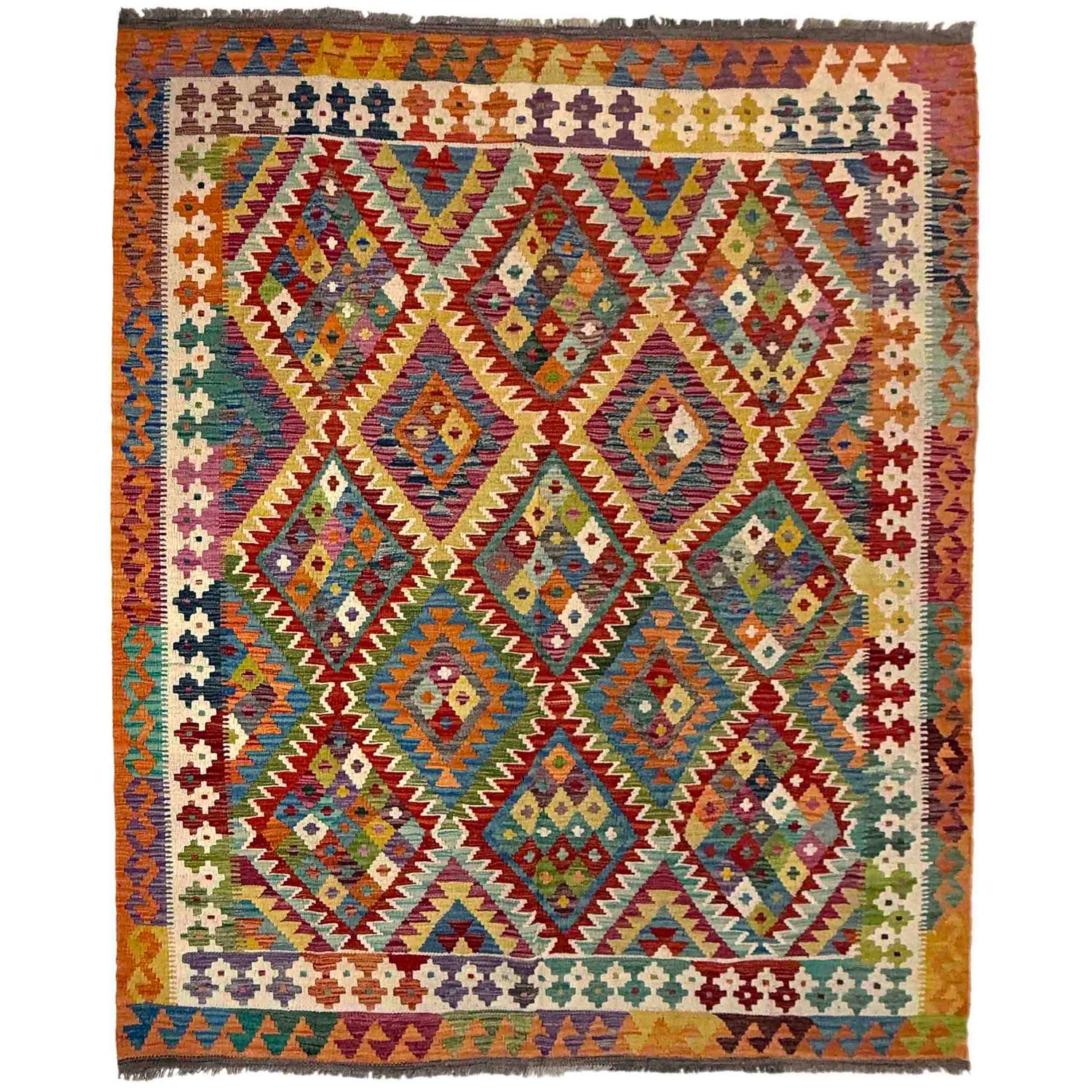 Handmade Multi Kilim Geometric 5x8 ft