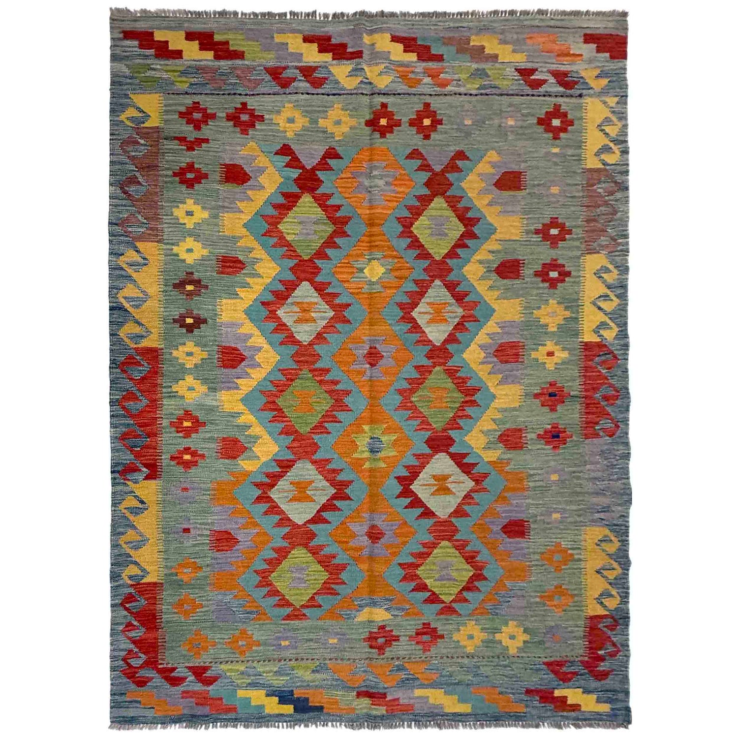 Handmade Multi Kilim Geometric 5x8 ft