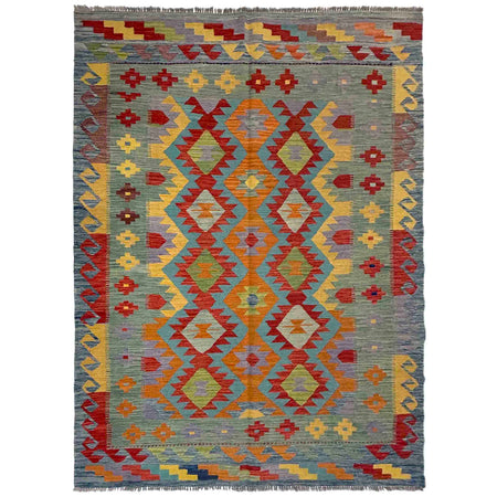 Handmade Multi Kilim Geometric 5x8 ft
