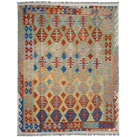 Handmade Multi Kilim Geometric 5x8 ft