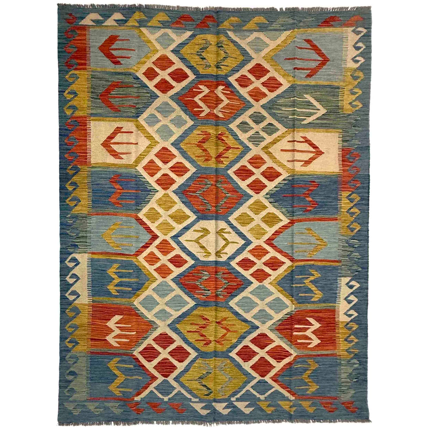 Handmade Multi Kilim Geometric 5x8 ft
