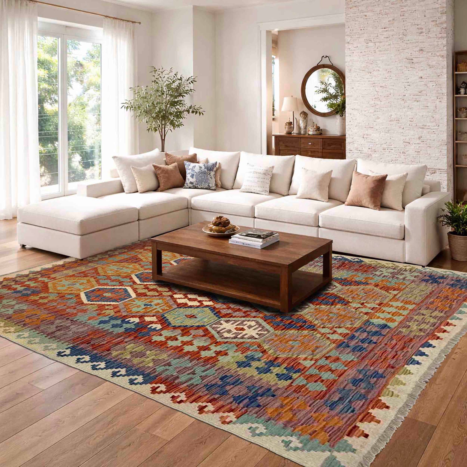 Handmade Multi Kilim Geometric 5x8 ft