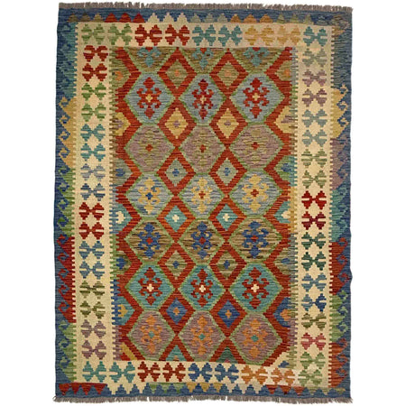 Handmade Multi Kilim Geometric 5x8 ft