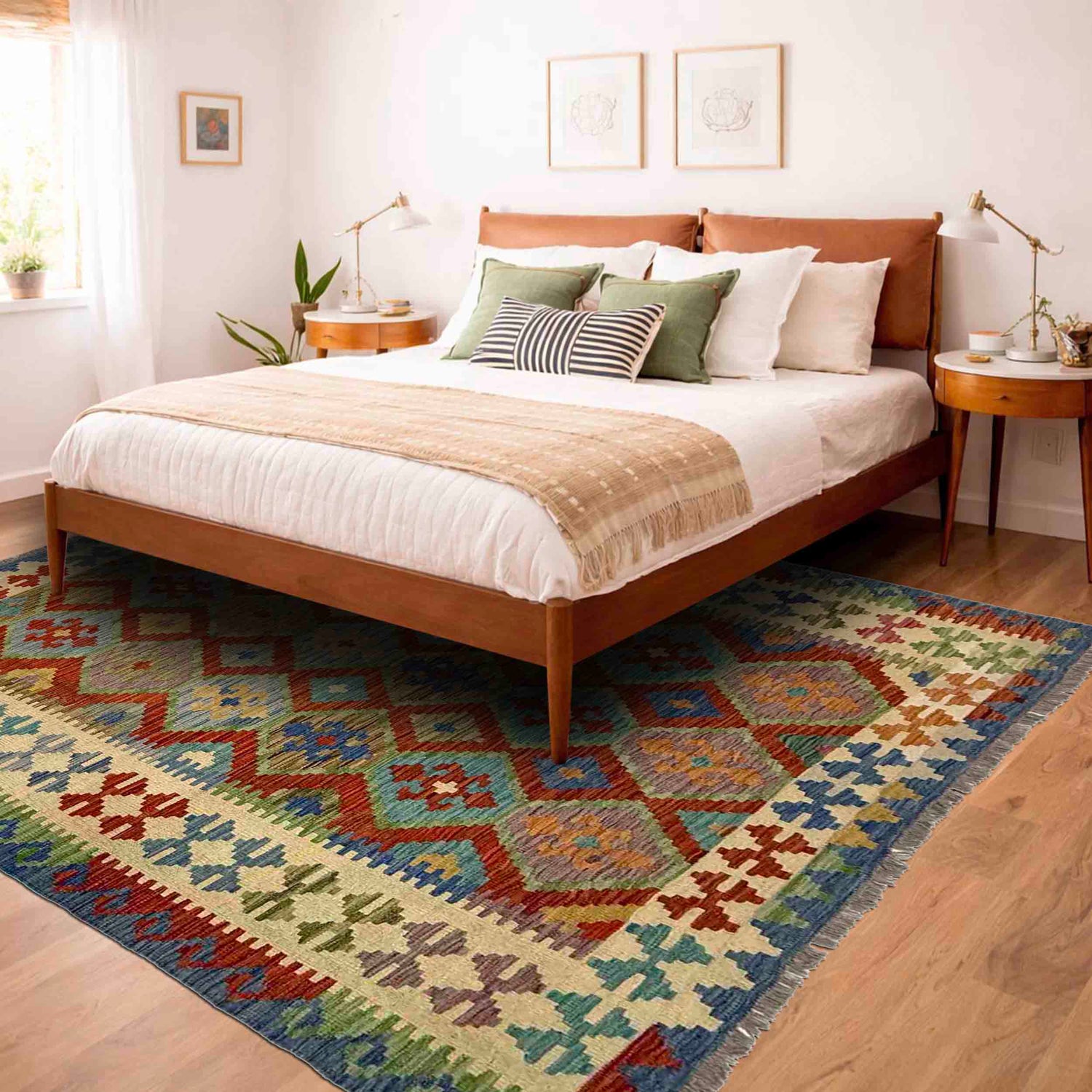 Handmade Multi Kilim Geometric 5x8 ft