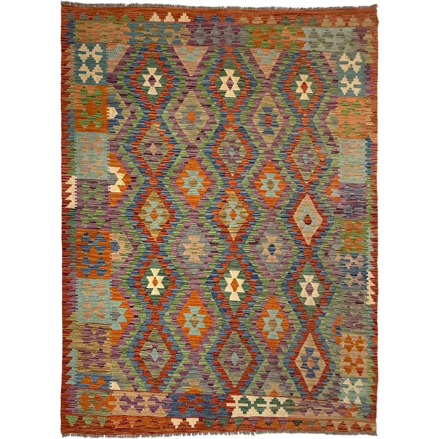 Handmade Multi Kilim Geometric 5x8 ft