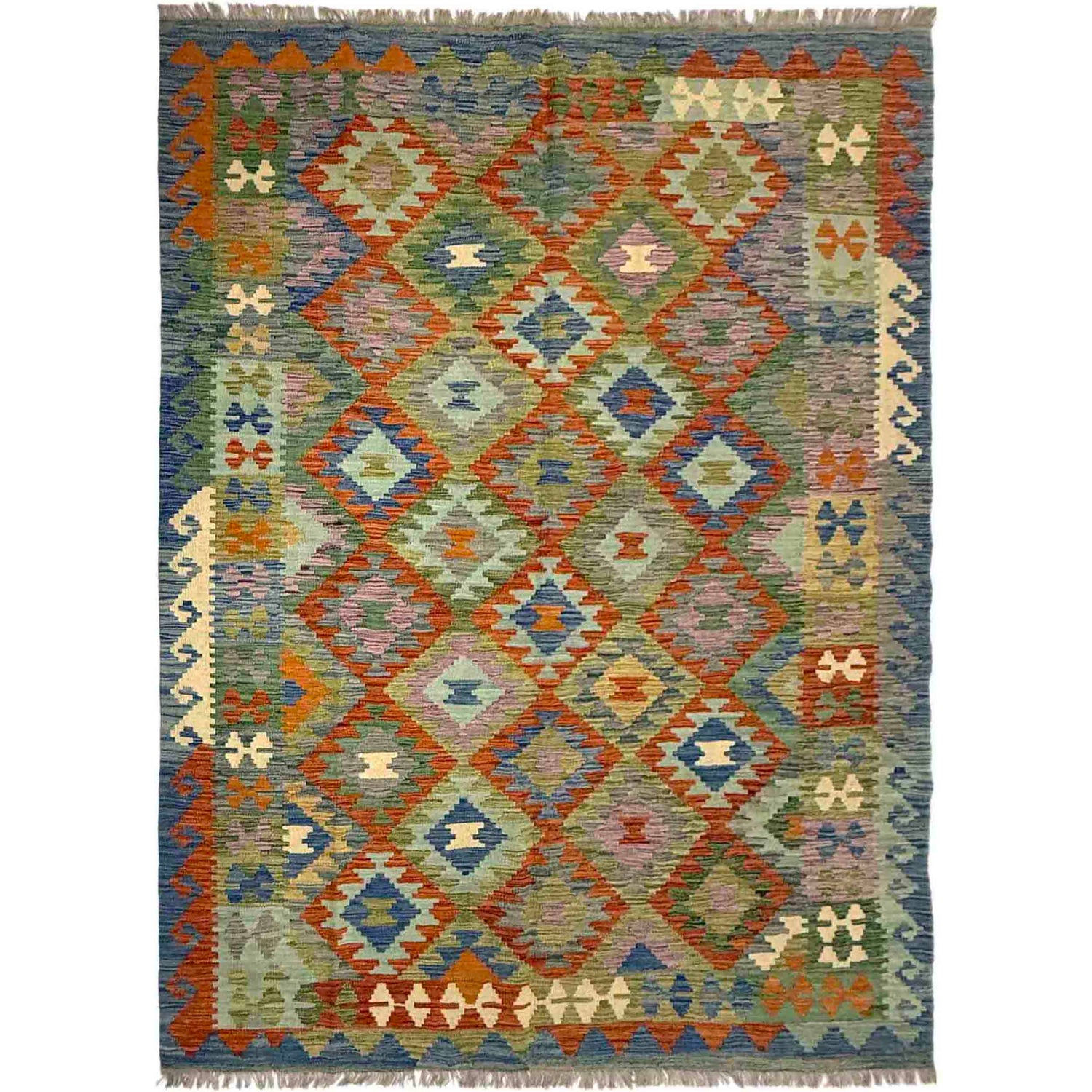 Handmade Multi Kilim Geometric 5x8 ft