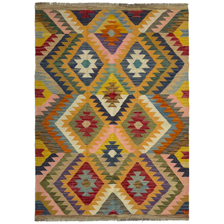 Handmade Multi Kilim Geometric 4x6 ft