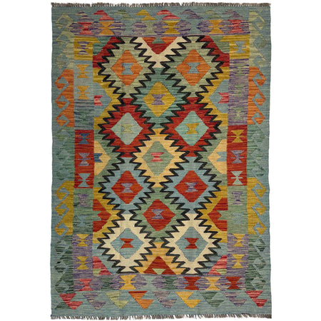 Handmade Multi Kilim Geometric 4x6 ft