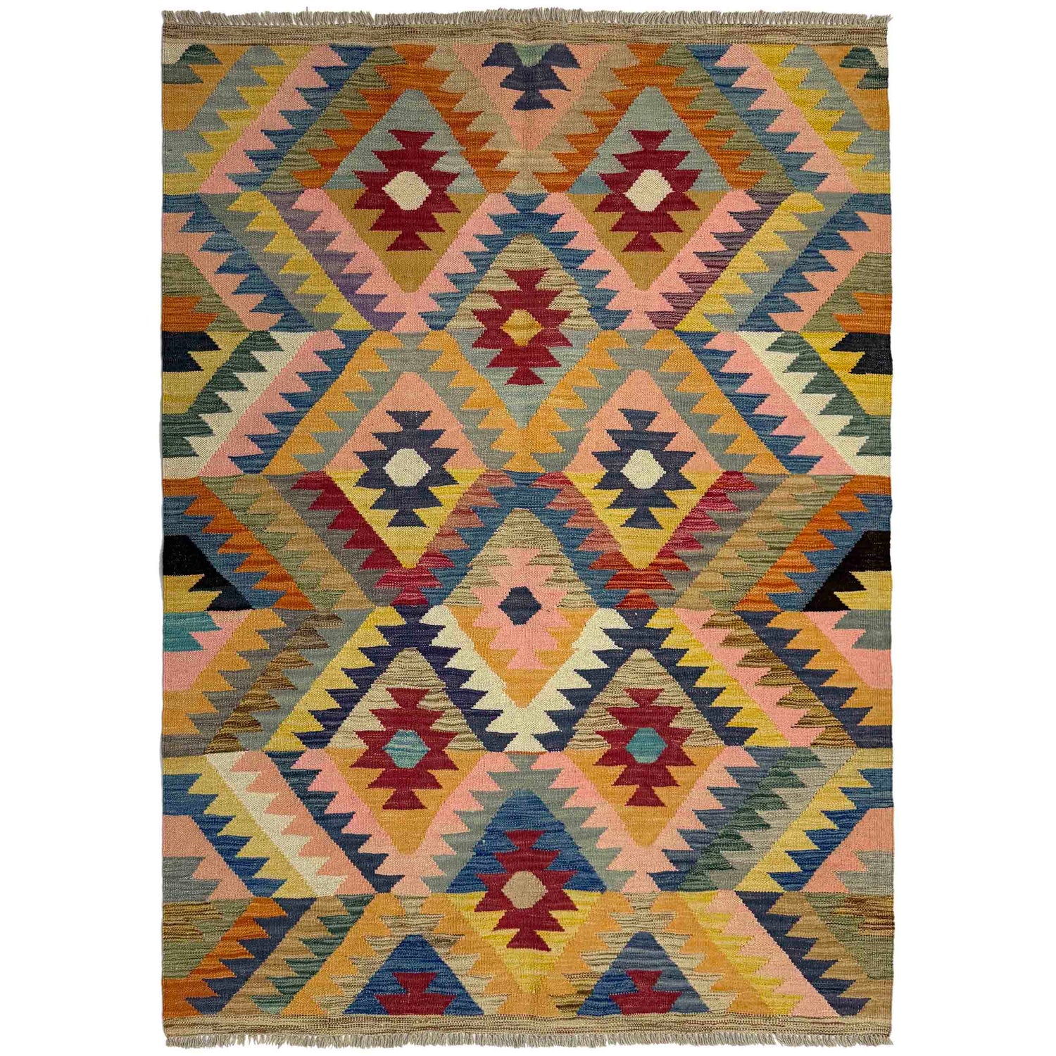Handmade Multi Kilim Geometric 4x6 ft