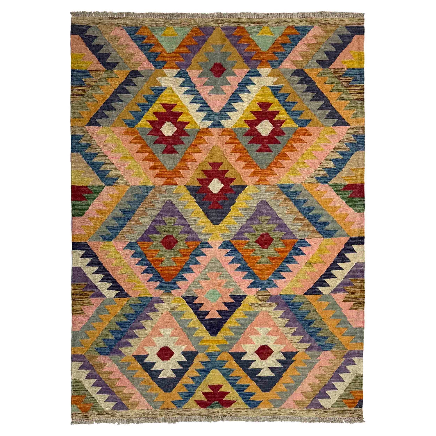 Handmade Multi Kilim Geometric 4x6 ft