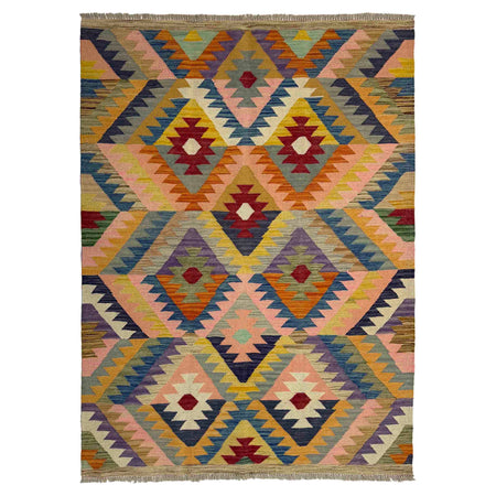 Handmade Multi Kilim Geometric 4x6 ft