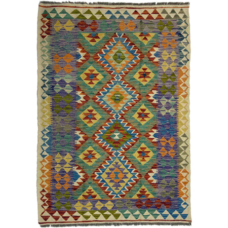 Handmade Multi Kilim Geometric 4x6 ft
