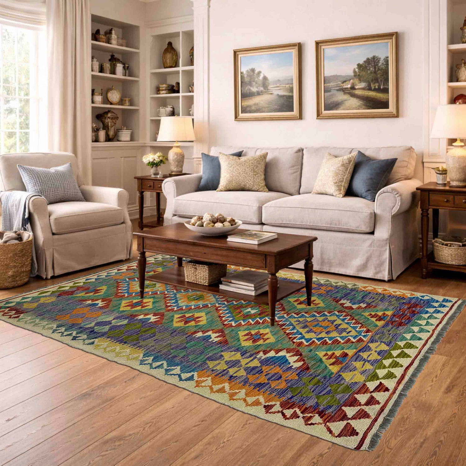 Handmade Multi Kilim Geometric 4x6 ft