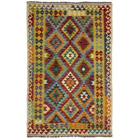Handmade Multi Kilim Geometric 4x6 ft