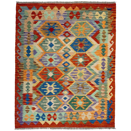 Handmade Multi Kilim Geometric 4x6 ft