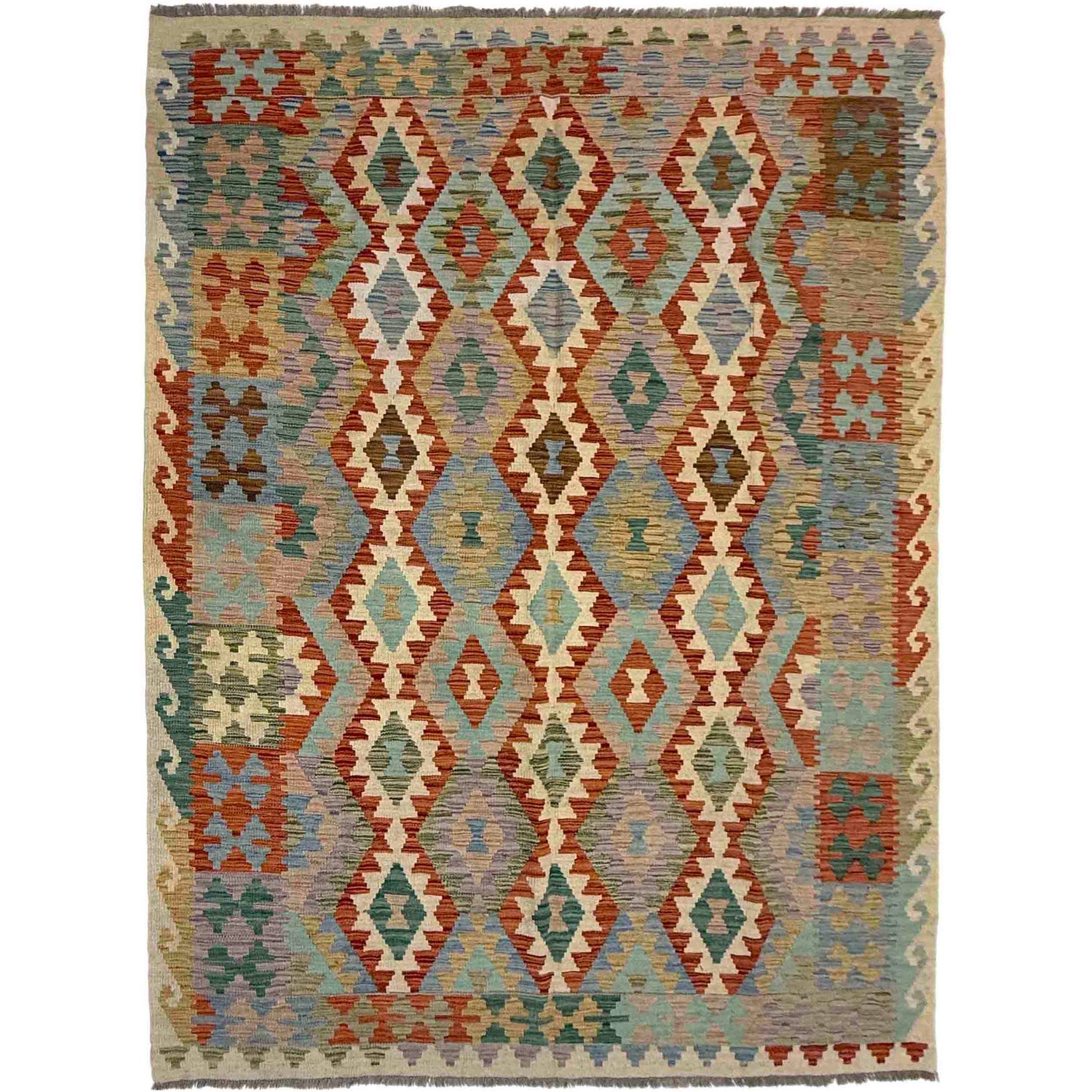 Handmade Multi Kilim Geometric 5x8 ft