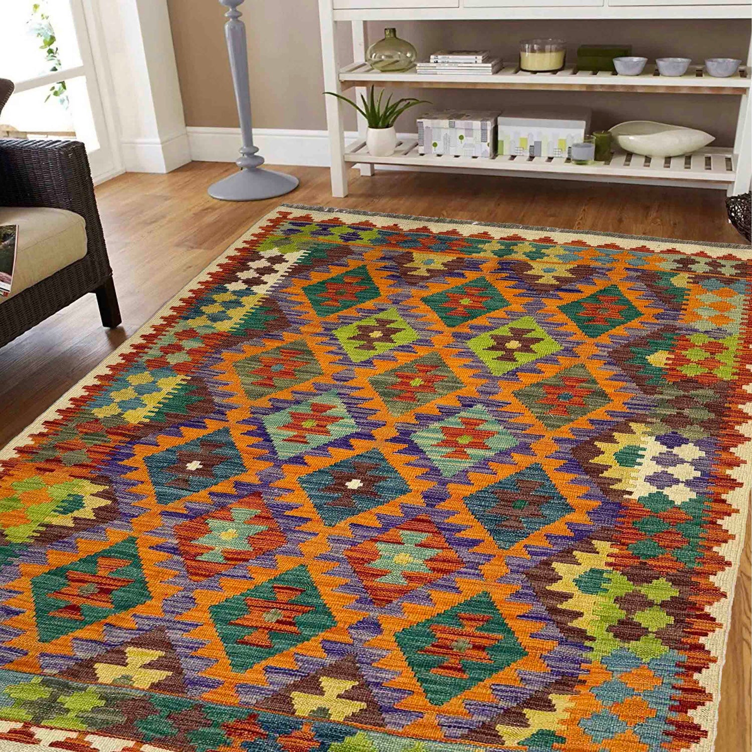 Handmade Multi Kilim Geometric 4x6 ft