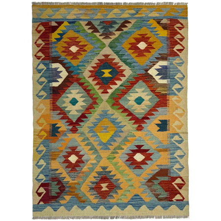 Handmade Multi Kilim Geometric 4x6 ft