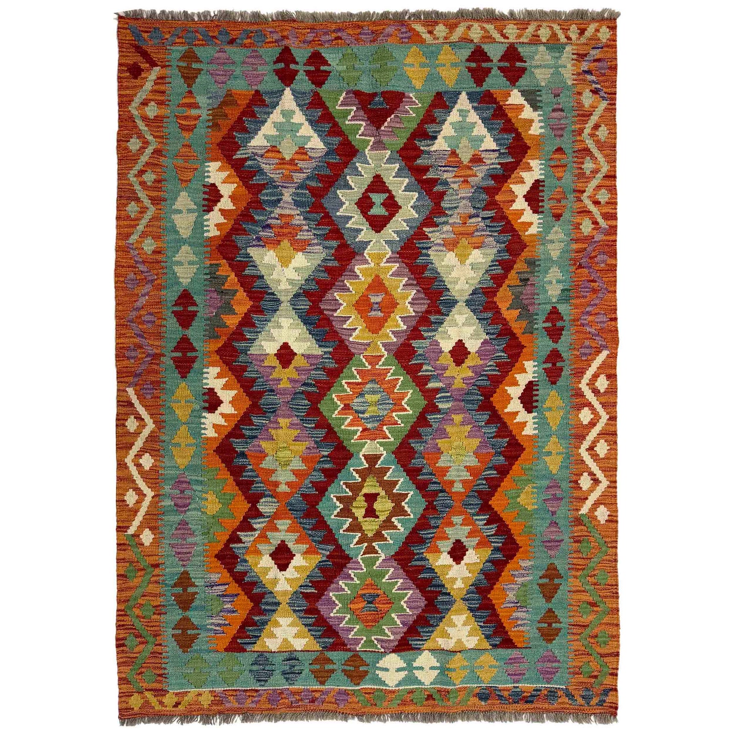 Handmade Multi Kilim Geometric 4x6 ft