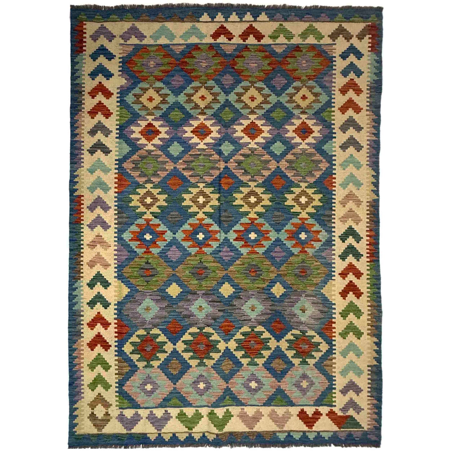 Handmade Multi Kilim Geometric 5x8 ft