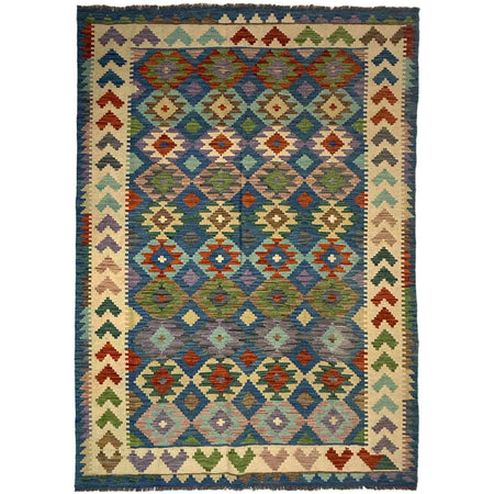 Handmade Multi Kilim Geometric 5x8 ft