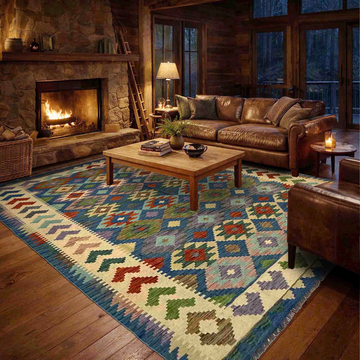 Handmade Multi Kilim Geometric 5x8 ft