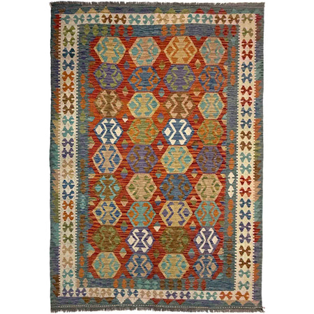 Handmade Multi Kilim Geometric 5x8 ft