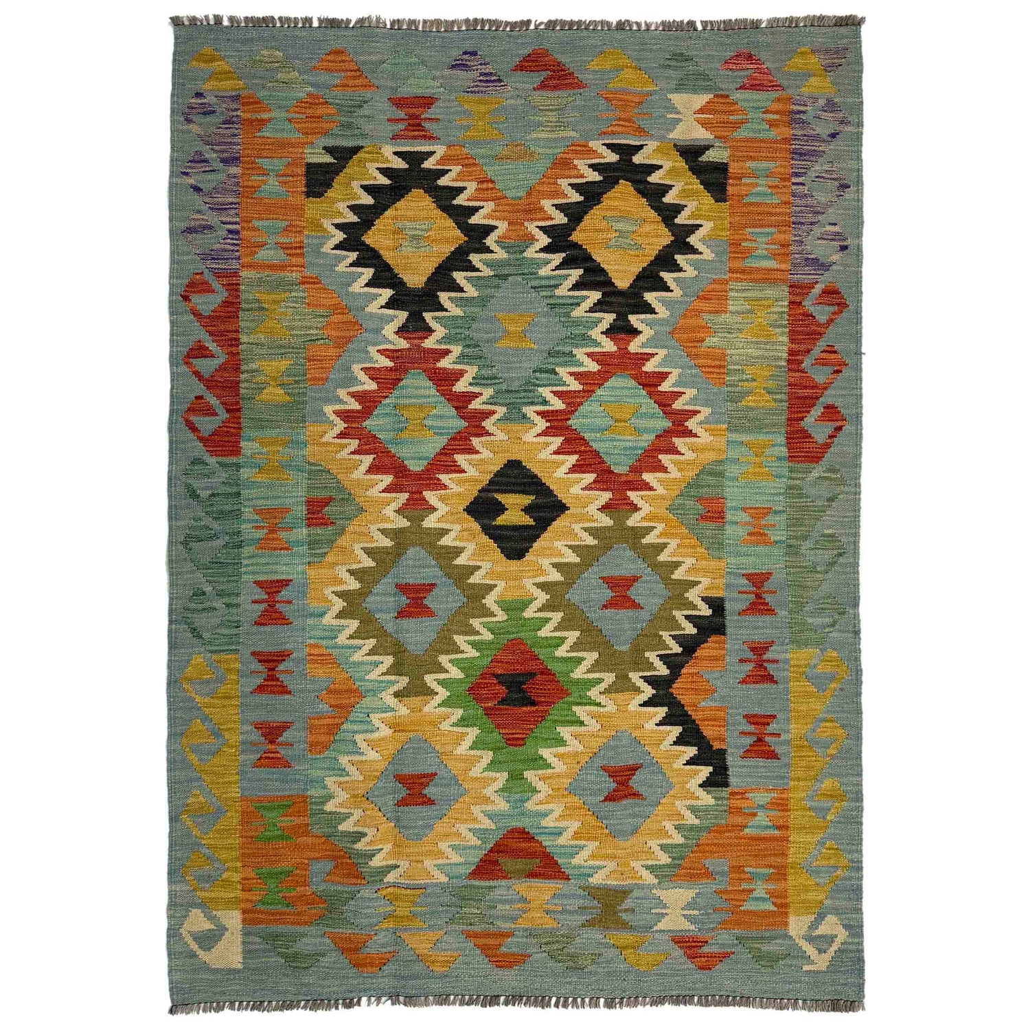 Handmade Multi Kilim Geometric 4x6 ft