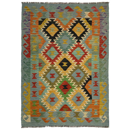 Handmade Multi Kilim Geometric 4x6 ft