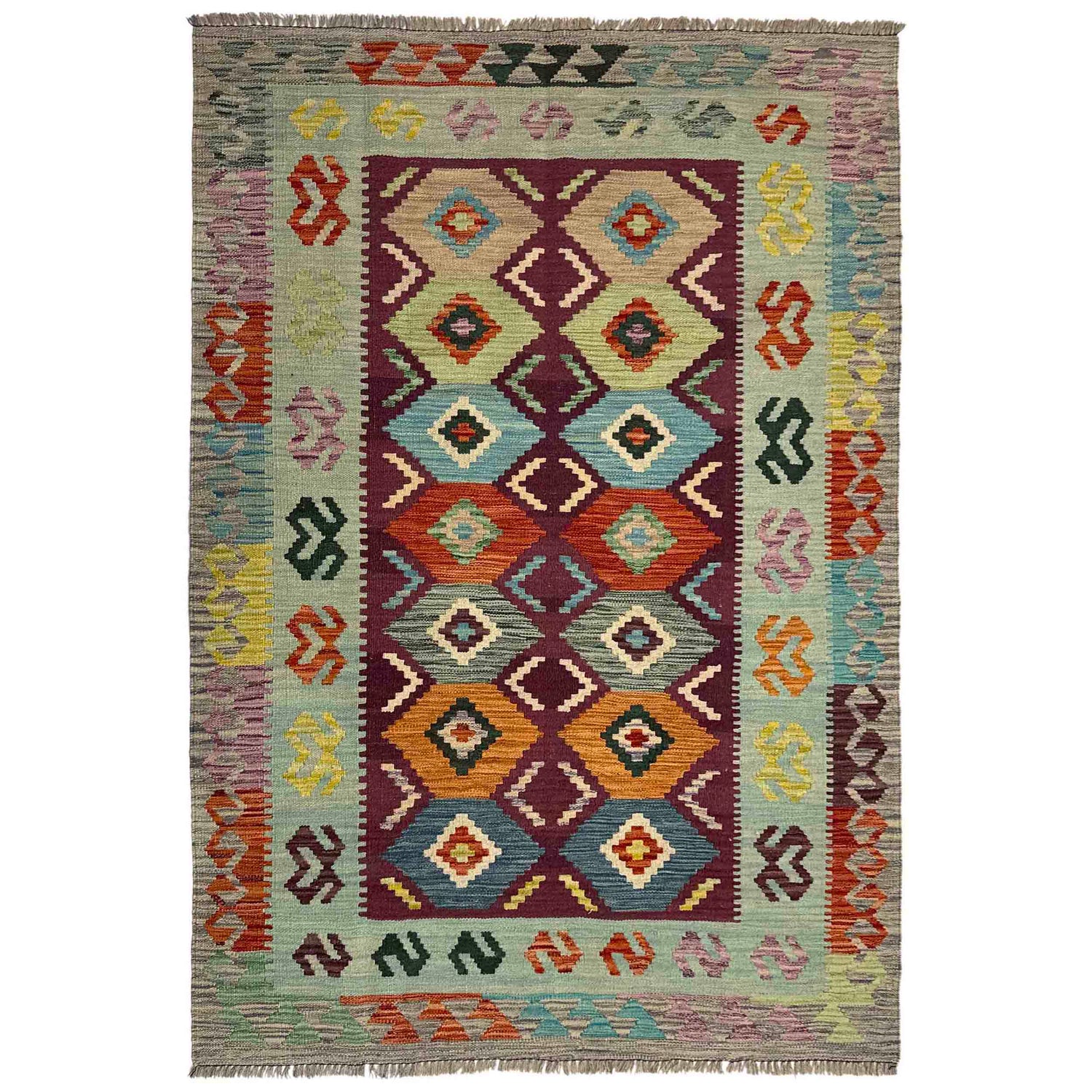 Handmade Multi Kilim Geometric 4x6 ft