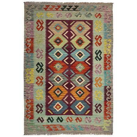 Handmade Multi Kilim Geometric 4x6 ft