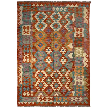 Handmade Multi Kilim Geometric 5x8 ft