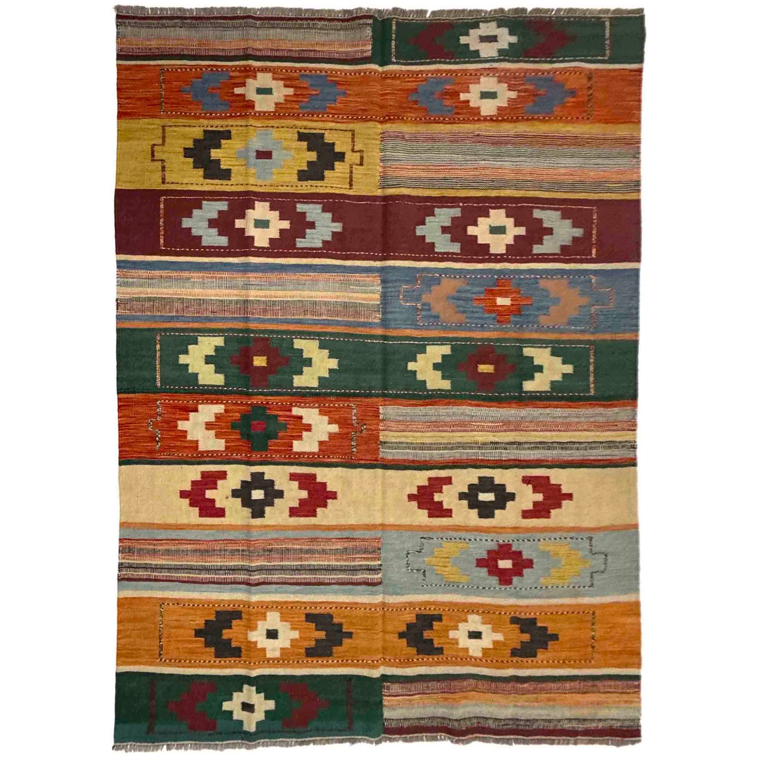 Handmade Multi Kilim Geometric 5x8 ft