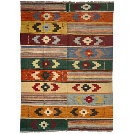 Handmade Multi Kilim Geometric 5x8 ft