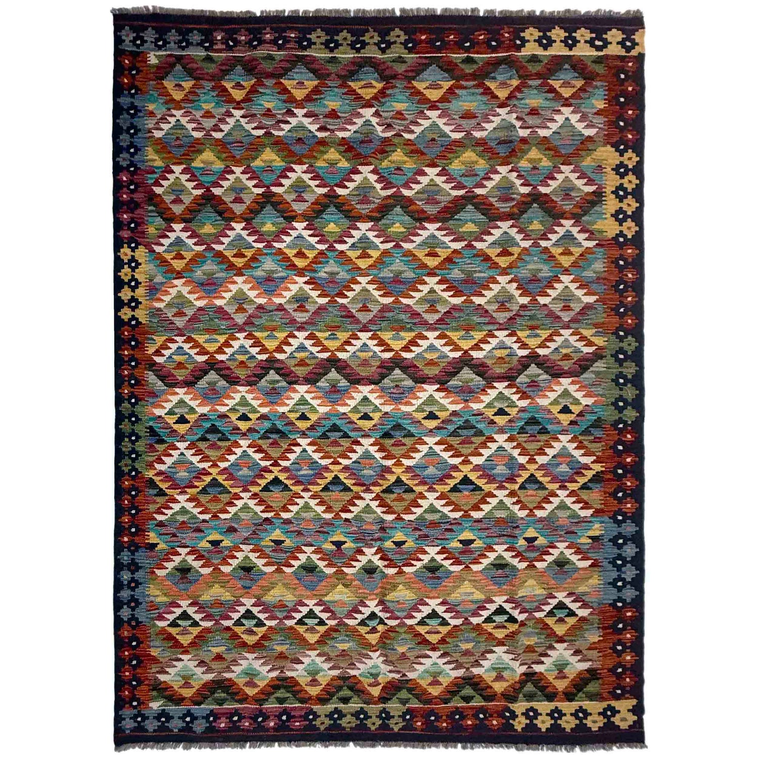 Handmade Multi Kilim Geometric 5x8 ft