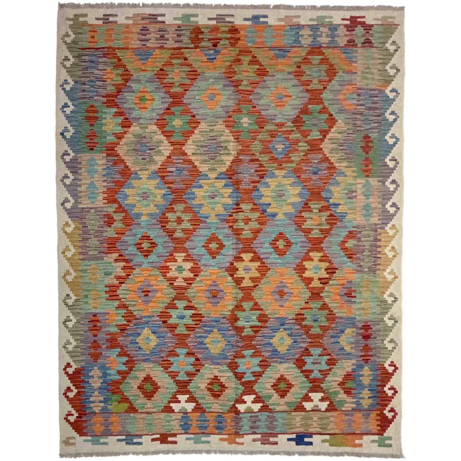 Handmade Multi Kilim Geometric 5x8 ft