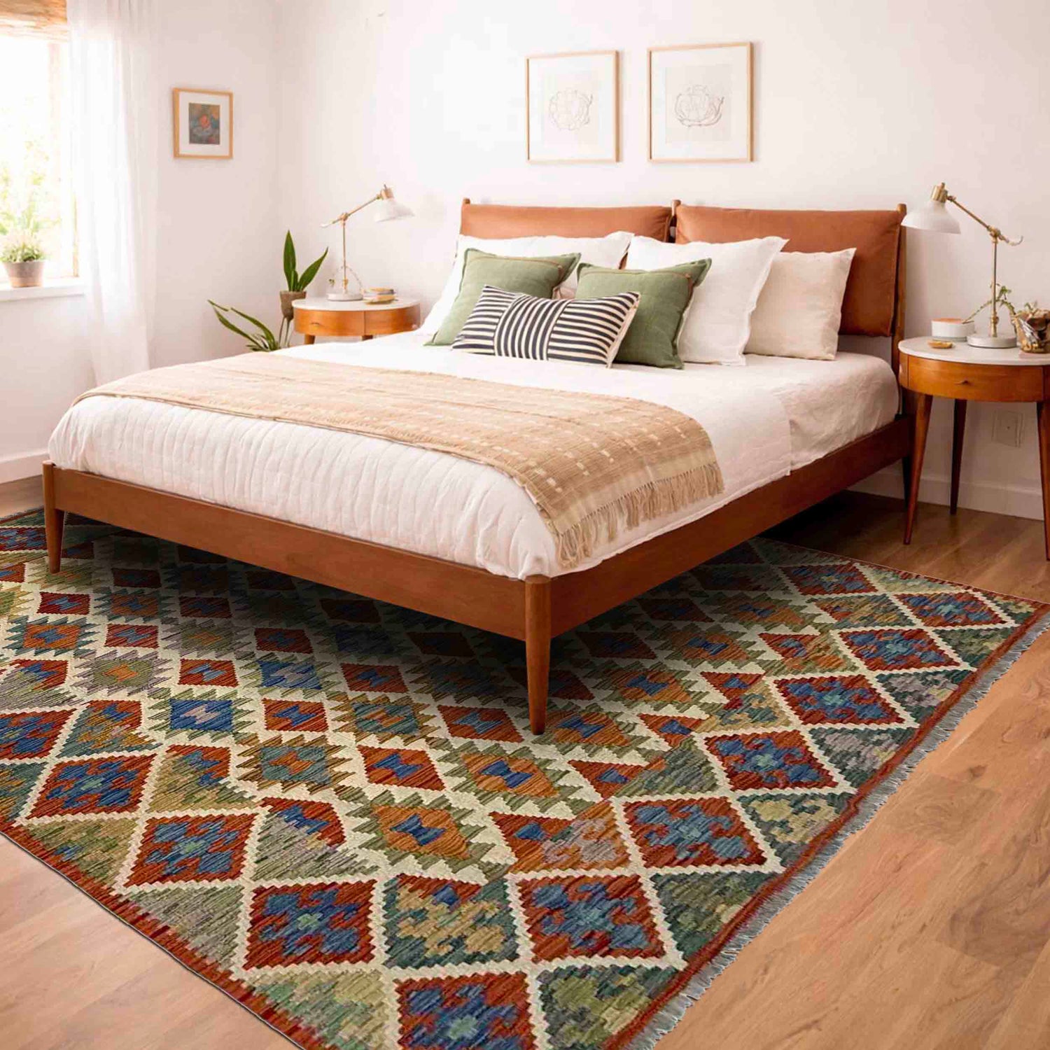 Handmade Multi Kilim Geometric 5x8 ft