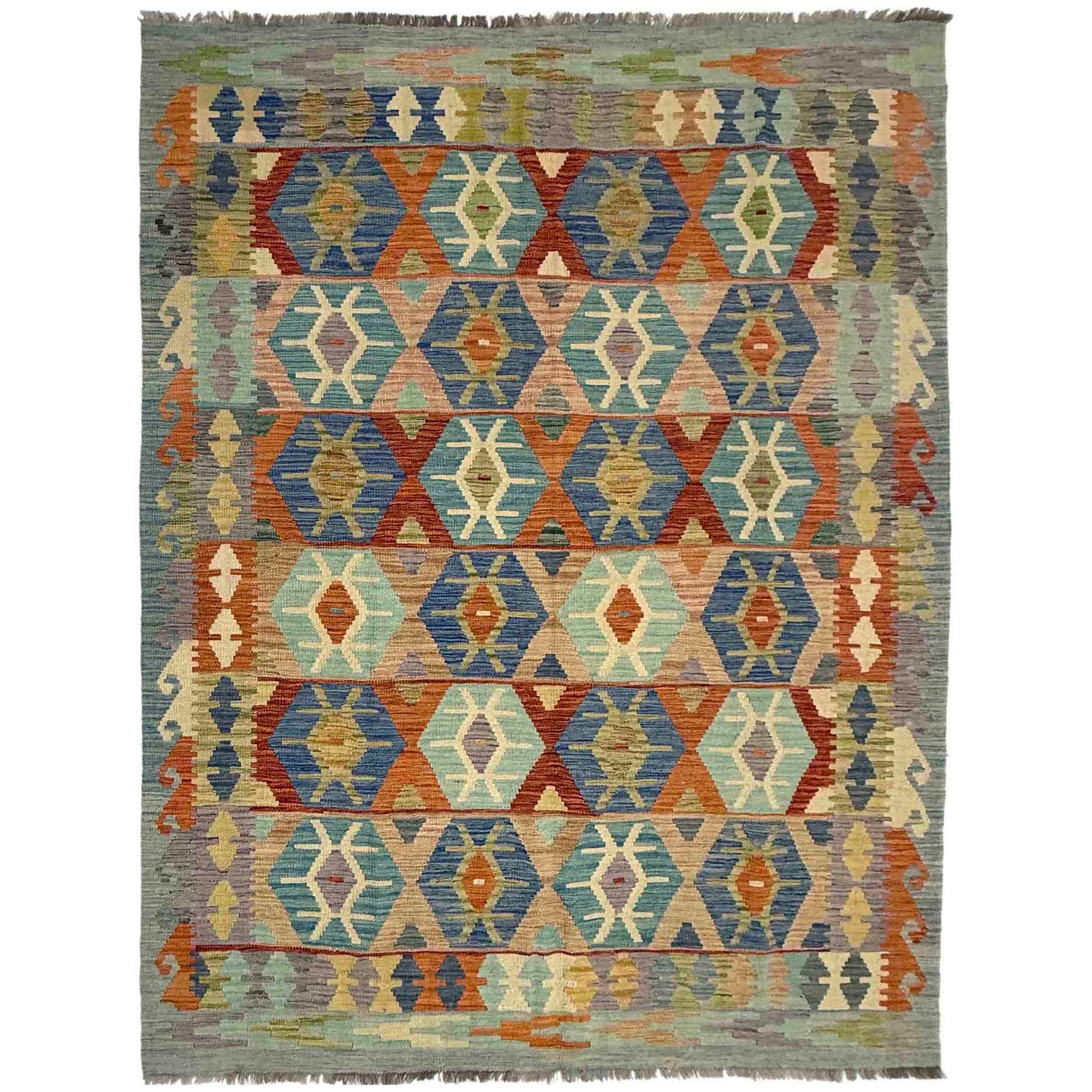 Handmade Multi Kilim Geometric 5x8 ft